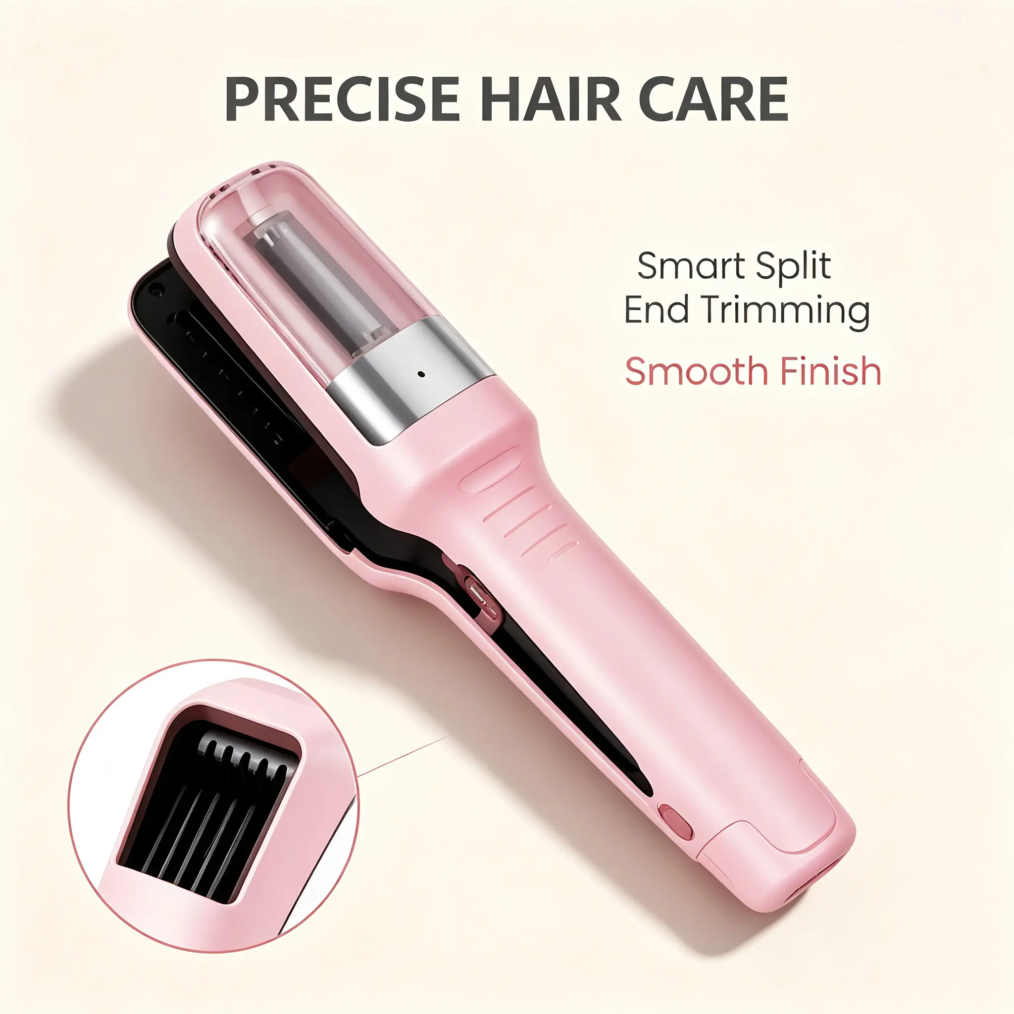 Precise Hair Care Smart Split End Trimming Tool for Smooth Finish - Pink