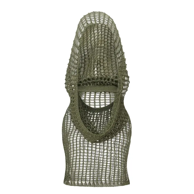 Fashion Women's Mesh Knit Hat Scarf Combo, Cute Y2K Vintage Lace-Up Casual Hooded Sweatshirt, Trendy Ladies' Apparel, Cool Hat, Knitted Hat