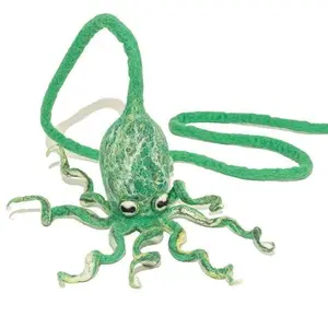 Green Octopus Wool Cat Toy