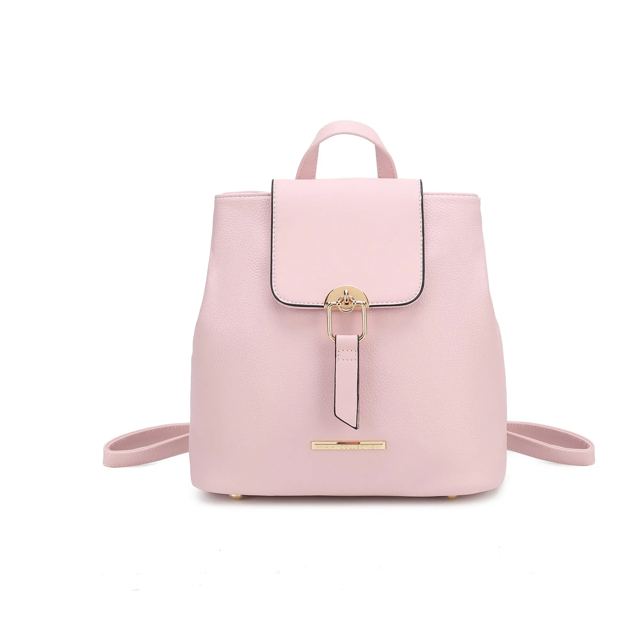 MKF Collection Ingrid Convertible Backpack with Pink Leather and Gold Hardware