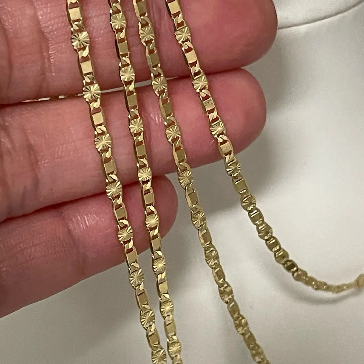 18k Gold Plated Diamond Cut Necklace