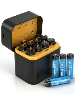 FLLA Rechargeable AA Lithium Batteries with Fast USB-C Charger, 8Pack 4255 mWh 1.5V Constant Voltage for Blink Outdoor Camera, Xbox Controller, Flashlights – 2000+ Cycles