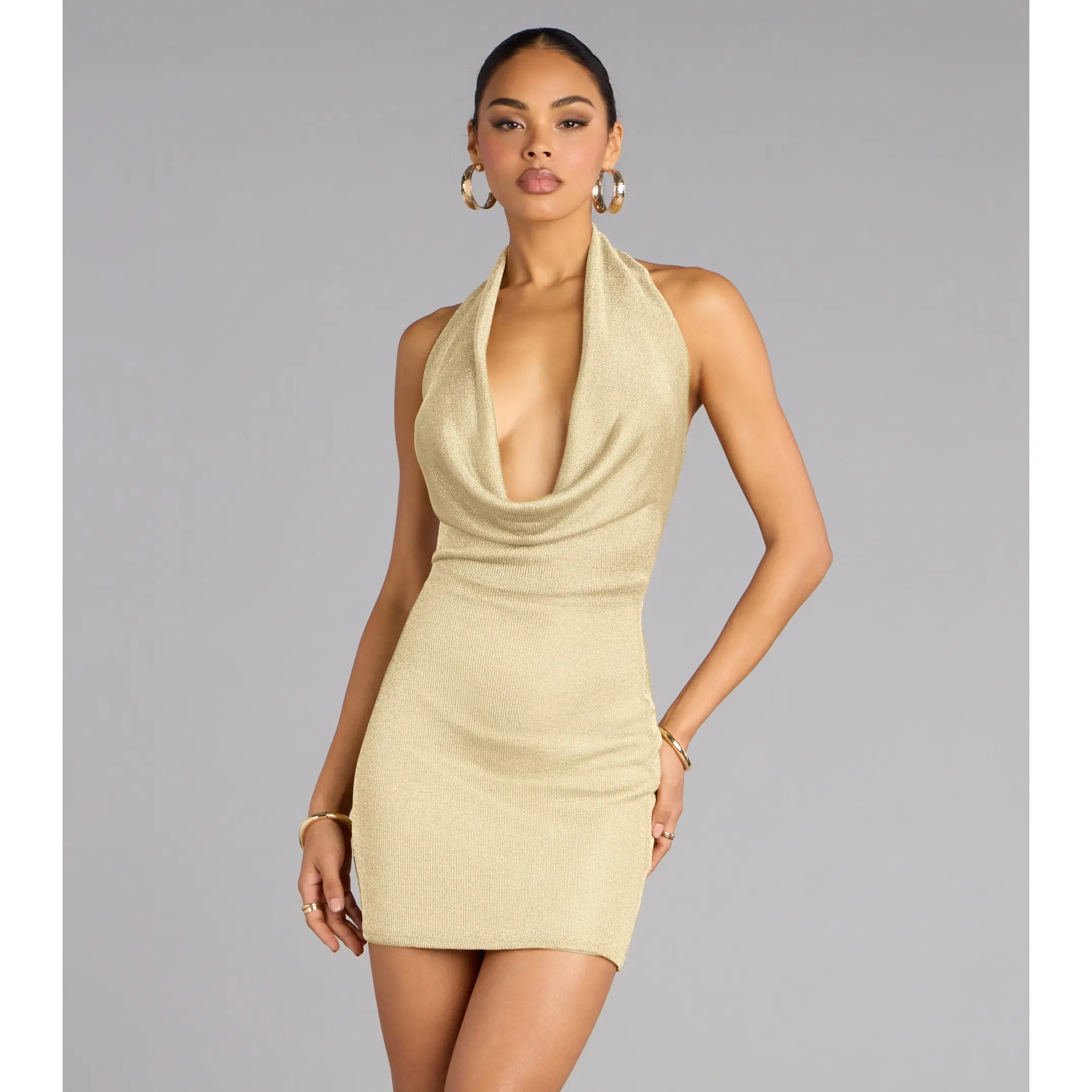 Radiant Nights Cowl Neck Mini Dress - TikTok Shop Radiant Nights Cowl Neck Mini Dress - TikTok Shop