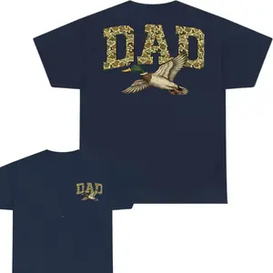 Camo Duck Dad Shirt Vintage Hunting Tee, Funny Dad Outdoor Shirt, Father’s Day Gift for Dad Husband, Camouflage Duck Graphic Unisex T-Shirt.