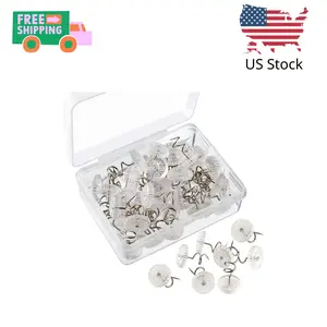 Upholstery Twist Pins Clear Heads Bed Skirt Pin for Hold Slipcovers and Bedskirts Decoration, 50 Pcs