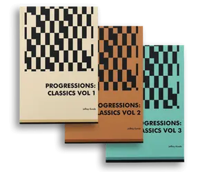 Progressions: Classics Book Set by Jeffrey Kunde and The Guitar Institute (3 Books) - Volumes 1-3 - The Ultimate Guide to Transform Your Guitar Progressions