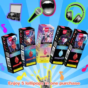 Amos TastySounds Music Lollipops – Heart-shaped, sugar-free audio candies with bone conduction tech | K-pop vibe | Strawberry, Blueberry, Watermelon, Blackberry