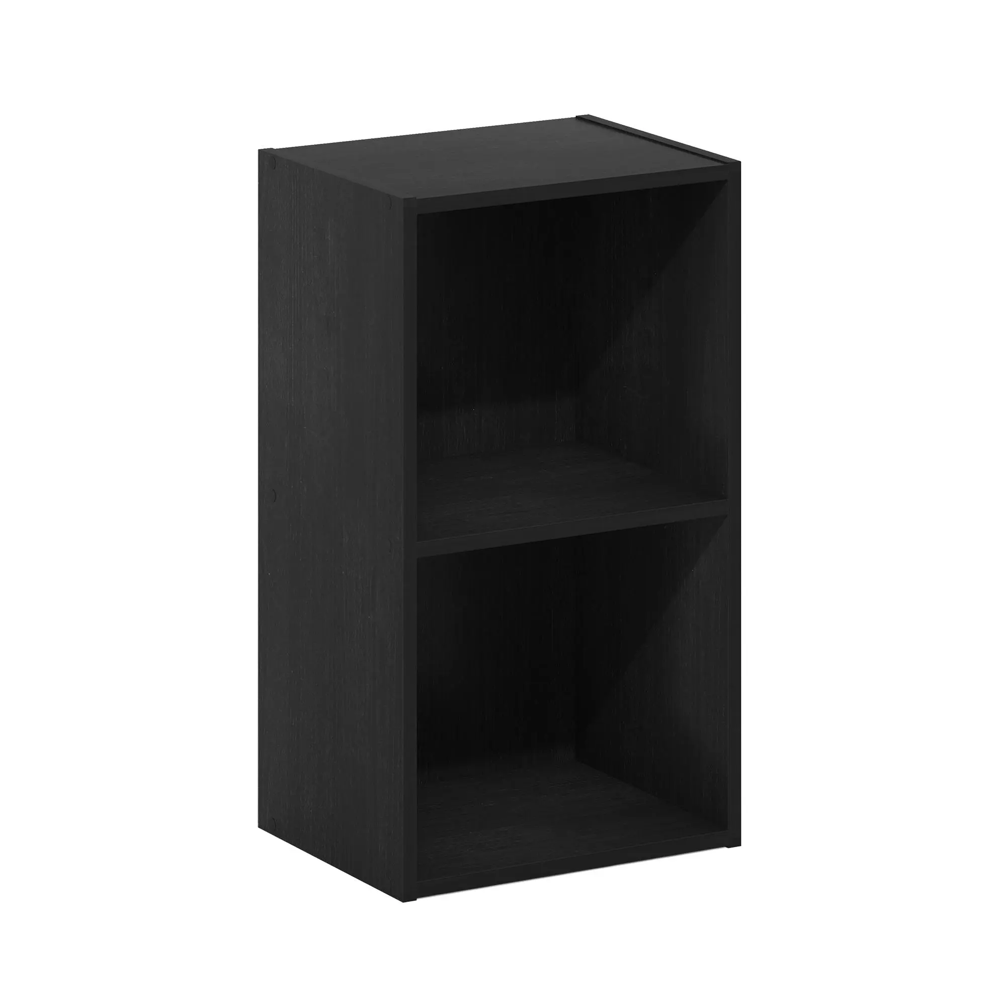 PASIR Bookcase, 2-Tier Modern Bookshelf, Open Shelf Bookcase, 9 x 12 x 21, for Living Room Bedroom Home Office, Blackwood, Composite Wood, Two-Shelf Unit