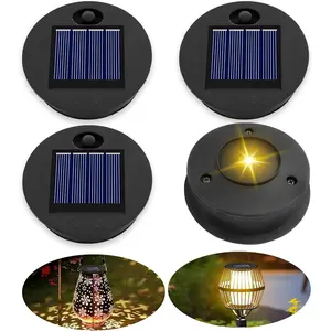 4 Pack Solar Light Replacement Top, Replace Solar Light Part for Lantern (Top 2.76 inch, Bottom 2.48 inch), 1.2V 600mAh  LED Lantern Replacement Pannel for Outdoor Garden Pathway Yard Decor