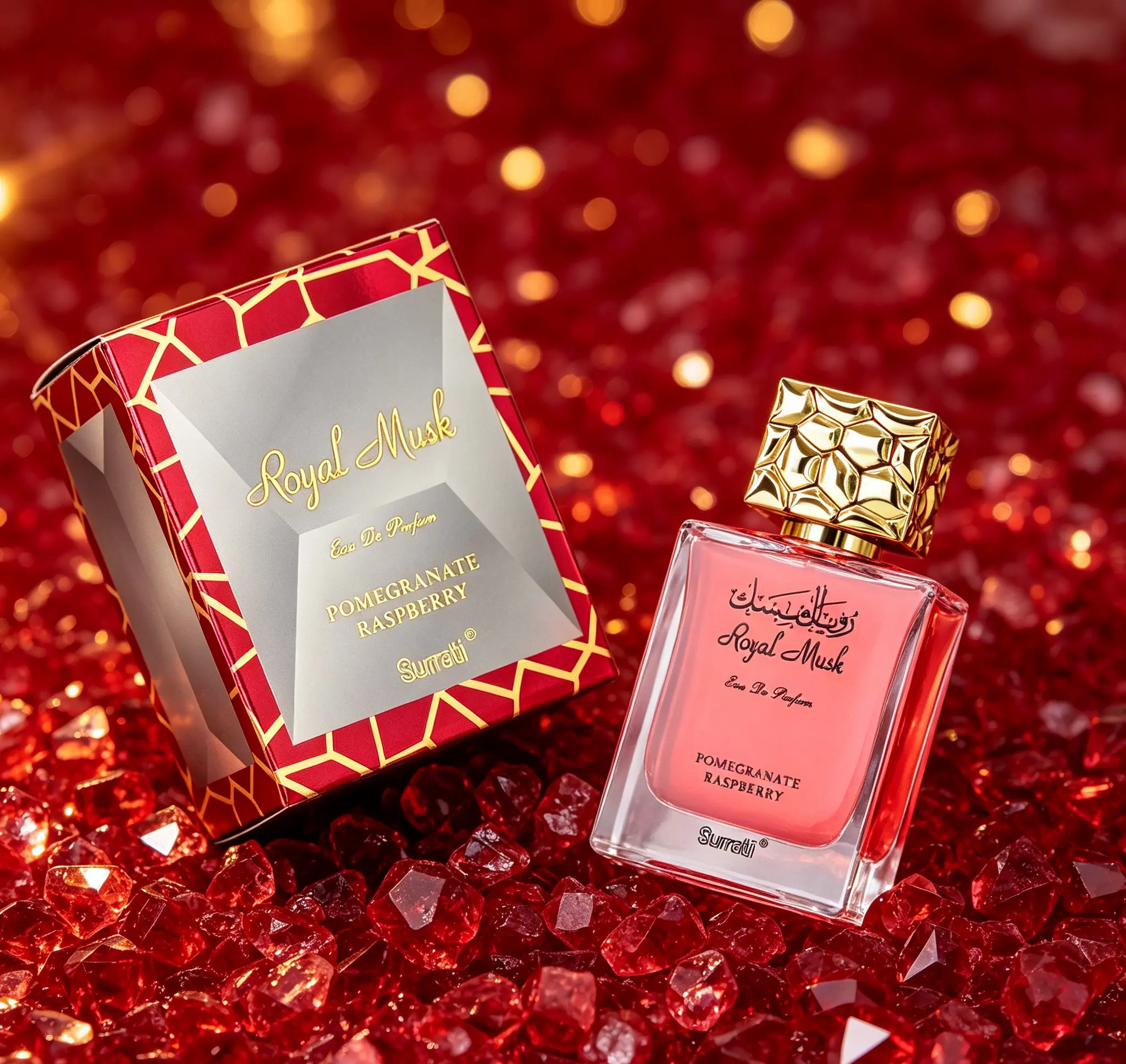 Surrati Royal Musk Women’s Eau de Parfum 3.4 FL.OZ /100ML | Luxurious Arabian Perfume Spray, Rich Fruity Scent with Pomegranate, Raspberry & Pineapple Notes, Long Lasting Fragrance for Daily & Special Occasions