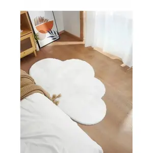 Creative Cloud Shaped Rug, Soft Plush Floor Mat, Decorative Carpet for Home Living Room Bedroom, Bedside Mat, Chair Mat, Fluffy Area Rug, Fluffy Modern Rug, Thickened Marble PatternRug, Machine Washable Faux Rabbit Fur Carpet,