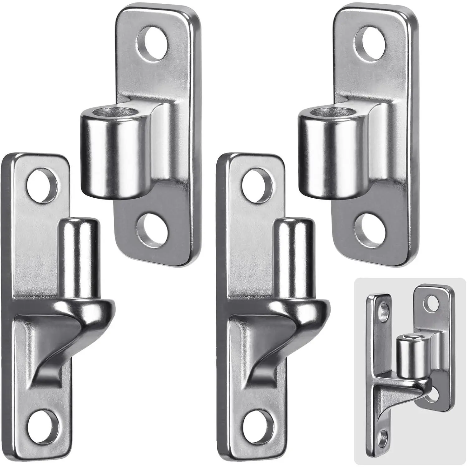 304 Stainless Steel Gate Hinges 2 Pack, Heavy Duty Wall Mount Hinges with 5/8" Pin, One-Piece Casting Farm & Chain Link Fence Gate Hardware