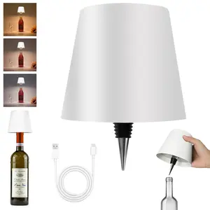 2026 New Wireless Bottle Lamp - LED Bottle Lights for Liquor & Wine Bottles, Cordless Lampshade, Whiskey Bottle Top Light, Bottle Stopper Night Light Kit, Rechargeable 3-Tone Touch-Dimmable