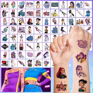 40pcs Demon Slayer Temporary Tattoo Stickers, Cartoon Anime Creative Tattoos, Temporal Body Art Decorations, Perfect Gift Idea