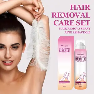 Mefapo Hair Removal Bubble Spray, 3.31oz/3.32us Fl Oz Cool Hair Removal Bubble, No Stinging Light Beige Body Hair Identification Spray, Hair Salon Special Hair Removal Spray, Washable Hair Removal Bubble
