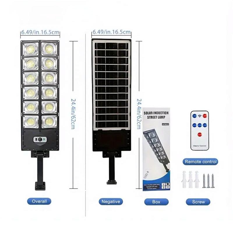 LED Solar Street Light1000W-4000W Commercial Oudoor Lights Outdoor Waterproof Hight Brightness LED,Dusk to Dawn Solar Street LightsRoad Area Lamp,3 Modes Wall Lamp Motion Sensing with Remote Control,Resistance Garden Lamp for Yard,Deck, Garden