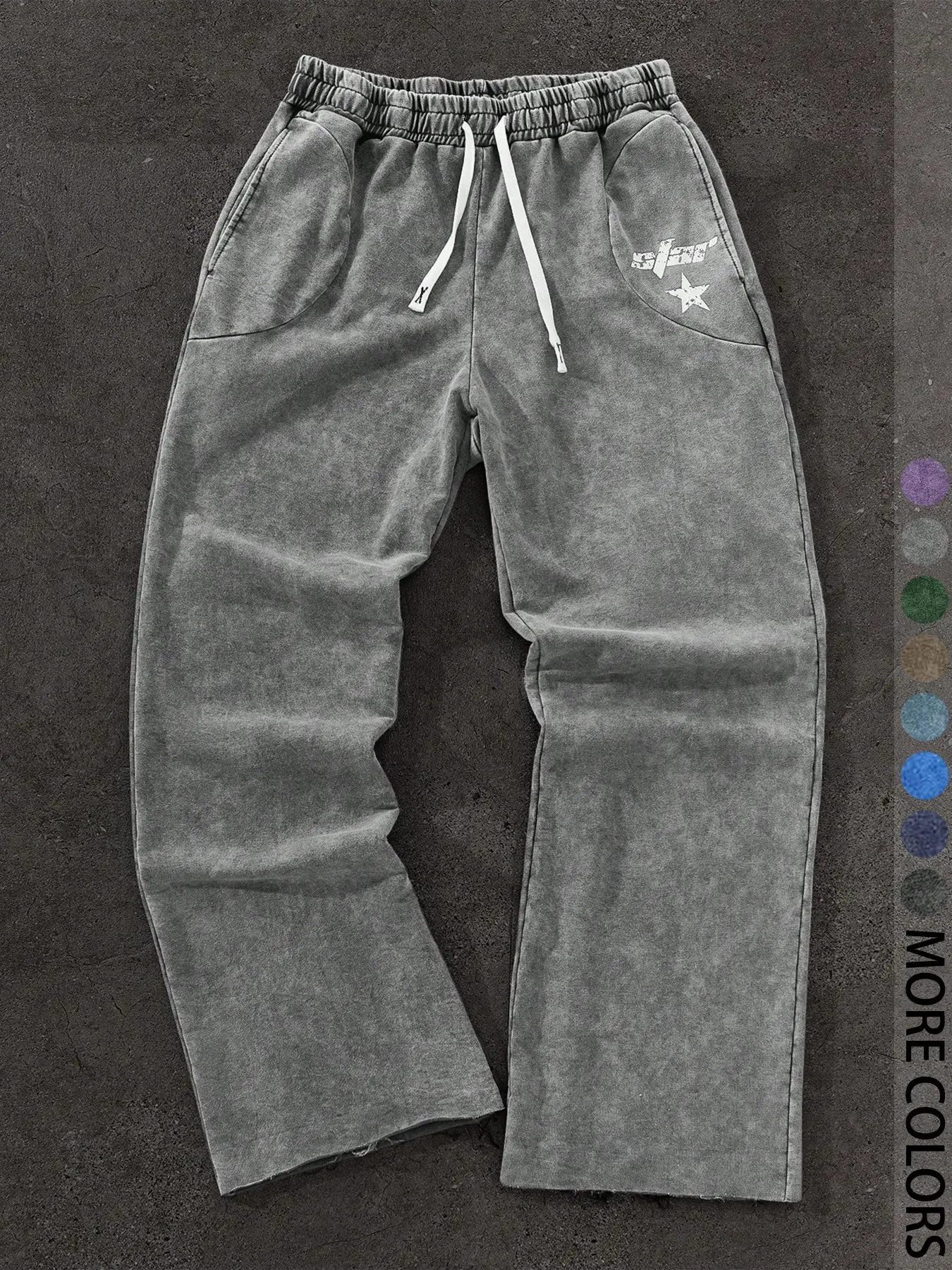 Men's Straight Leg Pants, Trouser, Athletic, Activewear, Sportswear, Casual Sporty Pants, Retro Stars Pattern, Loose-Fitting, All Seasons, Outdoor Camping Party Casual Fashion, Casual Sport Trousers