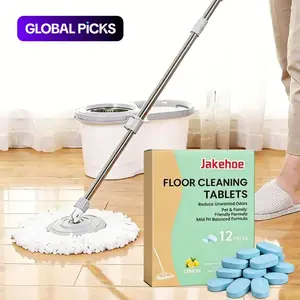 12-Pack Floor Cleaning Tablets (lemon Scent), Eco-Friendly Formula, Powerful Stain Removal & Odor Elimination, Suitable for All Floors