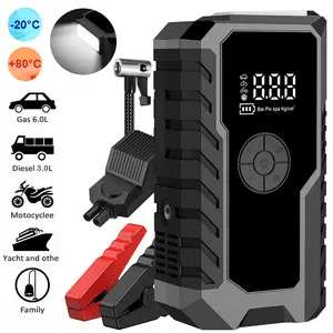 2-in-1 Portable Car Jump Starter 150PSI Air Compressor, 12V Battery Booster Up to 8.0L Gas/6.0L Diesel, LED Light & USB Charging Vehicle Truck
