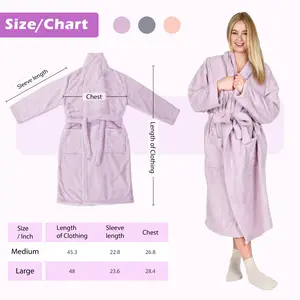 Catalonia Women's Plush Long Robe Warm Comfy Fluffy Bathrobe with Removable Belt & Pockets Machine Washable Winter Loungewear Gift for Her