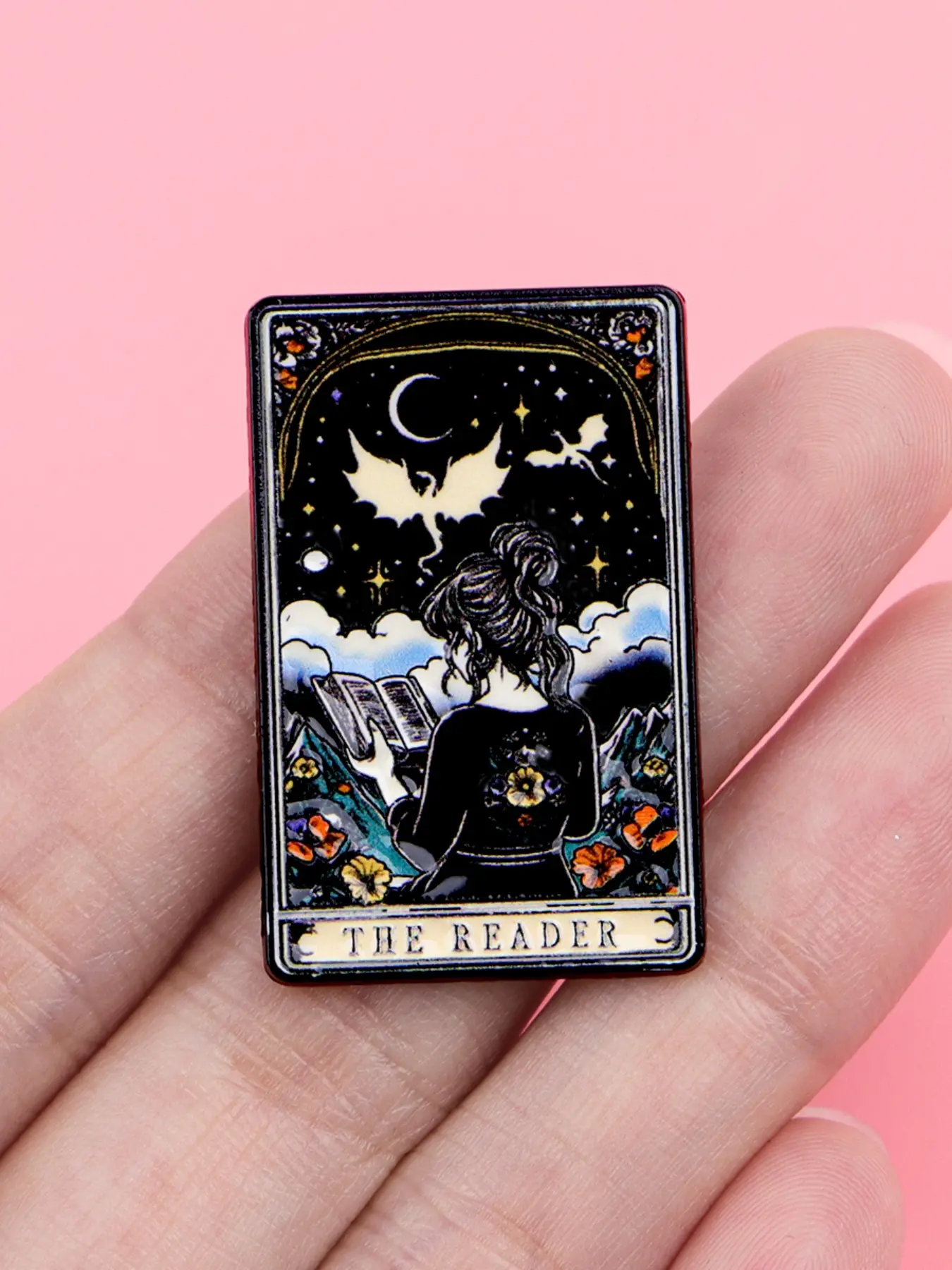 Reading Girl Unique Design Zinc Alloy Enamel Badge Brooch Pin, Women&Men Stylish Fashionable Fashion Accessory for All Seasons, Perfect Gift Idea