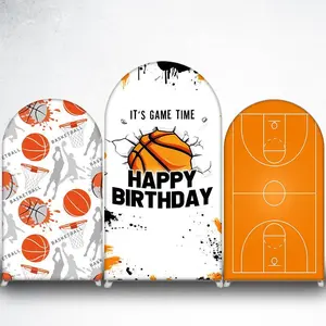 15-day Delivery Basketball Game Time Arch Backdrop Cover for Sports Theme Birthday Party
