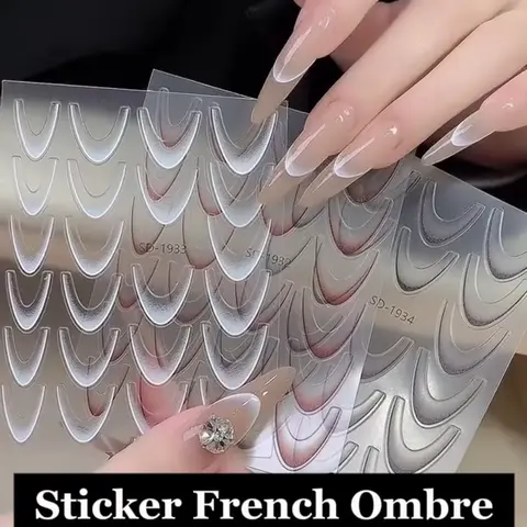 Sticker French Ombre nail art design decal 1 sheet multiple colors to pick