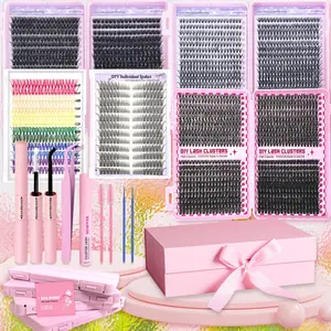 Mixed Length & Color False Eyelashes Kit, 1 Set Reusable Colored Lashes, Natural Look Eyelash Extensions, Self Grafting Curl Eyelashes, Diy False Eyelashes, Diy Dramatic Lashes, Individual Cluster Lash, Diy Lash Clusters for Women & Girls, Cosmetic