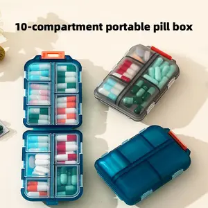 Portable Medicine Box for Seniors, Mini Storage Container, Waterproof Sealed Design, Seven-Day Pill Organizer, Compact Travel Case