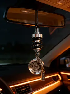 Car Rearview Mirror Decoration Hanging Piece, Car Ornament, Metal Texture, Good Luck Charm, Perfect Gift for Motorcycle Enthusiasts, Car Accessories, Car Trinkets