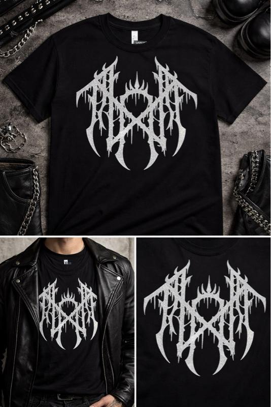 Unisex silver sparkle Sleep Token inspired Tshirt for men or women available in sizes from S-3XL