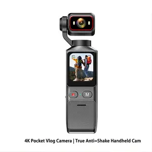 Real 4K Ultra HD Sports Camera, Pocket Camcorder, Audio Video Photo, Strong Stabilization, Motorcycle Recorder, Handheld Vlog, WiFi, IPS Touch Screen