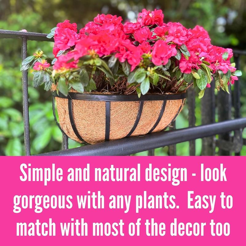 Lalagreen wall planters 16 inch  deck railing planter boxes for outdoor plants window flower box with coco liners metal horse troughs fence balcony garden herb pot patio porch over rail