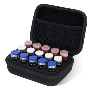 15-Slot Peptide & Insulin Vial Storage Case| Black EVA Protector for 10ml U-100 Vials Healthcare