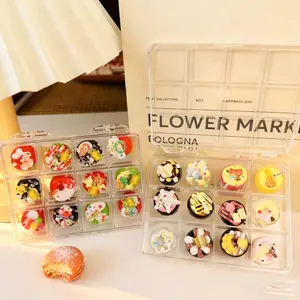 Christmas 12 PC Handmade Donuts Mini Taba Squishy Toys Christmas Gift Sets Doughnuts Value Pack Food-Grade Silicone Christmas Decorations Relaxation Stick Sensory Fidget Toys For Stress Relief-Soft Squeeze Toys