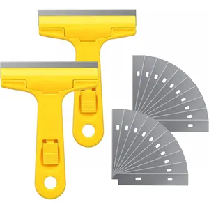 Razor  Scraper, Scraper Glass Scraper Tool with 20 Extra Replacement Metal  Window scraper for Remover Tool Remove Surface Stains,,Automotive Glass Film 4 inch-2 Handle