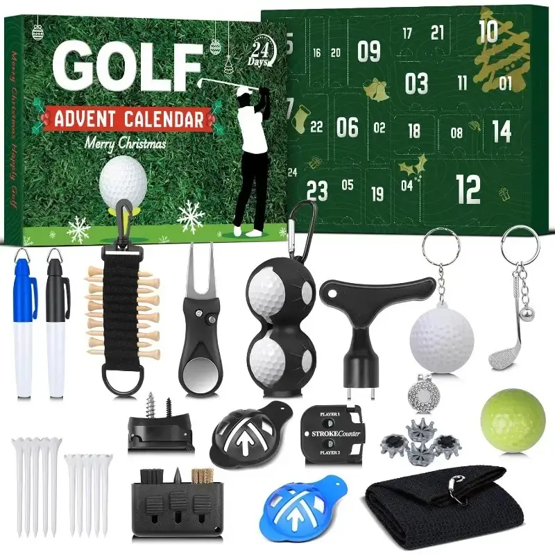 Golf Countdown Calendar for Men Teen Boys, 24 Days Christmas Advent Calendar for Dad Husband Boyfriend, Perfect Holiday Gift Includes Golf Balls Markers