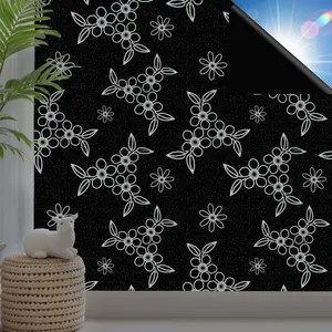 1pc (43*100cm) Botanical pattern removable window sticker, 100% light-blocking and UV protection - window privacy film, window film, privacy window film - static adsorption glass film - heat insulation and UV protection, for door and window glass decorati