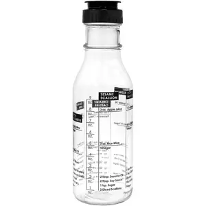 Salad Dressing Shaker & Mixer Bottle with Built-In Recipes 12oz / 350ml