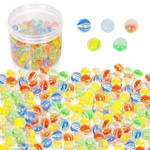 200 Count Bulk Assorted Colors Glass Marbles, Colorful Cat Eyes 9/16 Inch Round Marbles Toy for Kids for Aquarium/Game/Vase/Fish/Plant Decor
