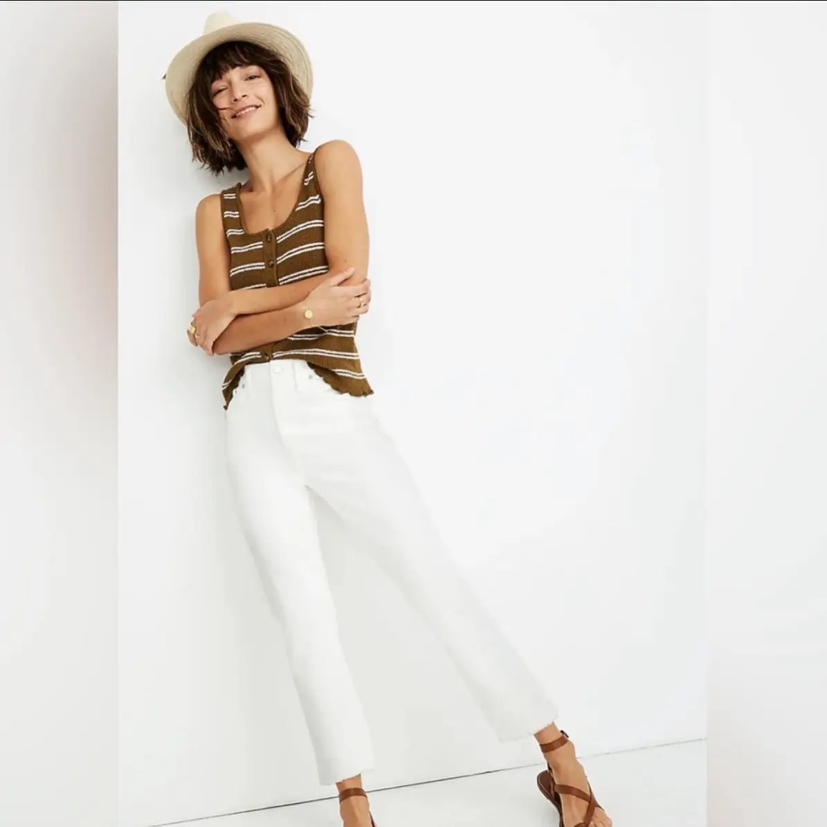 MADEWELL The High-Rise Slim Boyjean in Tile White - SZ 28 Casual Slim-fitting Plain