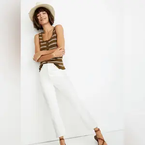 MADEWELL The High-Rise Slim Boyjean in Tile White - SZ 28 Casual Slim-fitting Plain