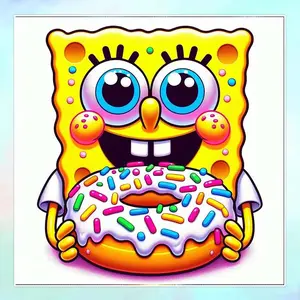 1 set of DIY diamond painting kit, 5D diamond art set, DIY decoration cartoon characters, donuts, rainbow candy. Mosaic, diamond art, DIY art home decor.