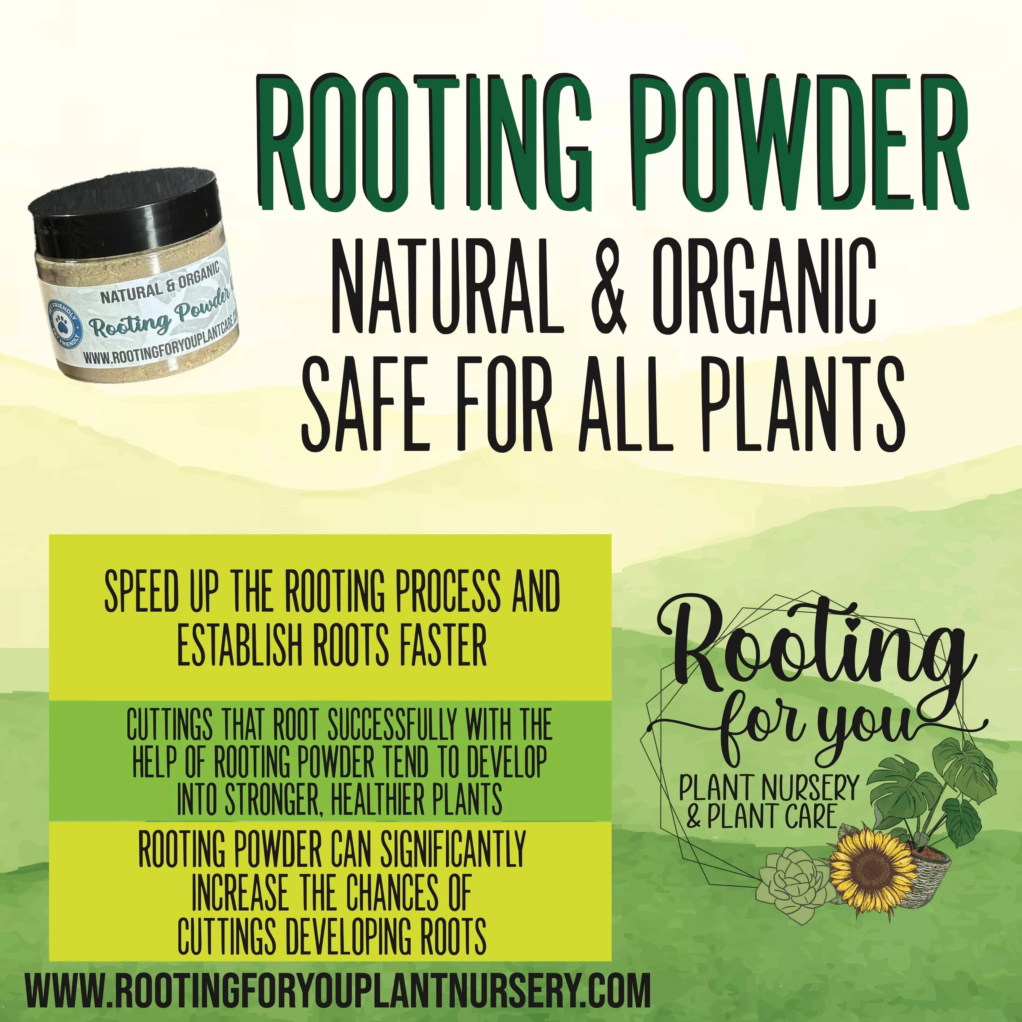 Rooting Powder - Vegan - Organic - Oregon Licensed Nursery -: 2oz