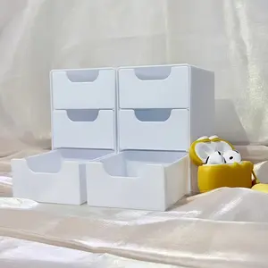 1pc  Mini Desktop Storage Box, Home & Office Organizer, Lipstick Drawer Cosmetic Holder, Modern Style, Compact and Practical