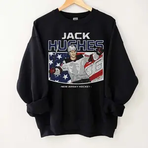 Jack Hughes Tshirt, Sweatshirt, Hoodie, New Jersey Devils Hockey Fan Shirt, American Flag Graphic Tee, jack hughes usa shirt