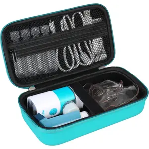 New Upgrade Hard Case for Portable Nebulizer Handheld Mesh Inhaler Spacer Nebulizers Machine for Adults & Kids Travel Household Use, Protective Holder Bag with Mesh Pocket for USB Cable and Battery, Green