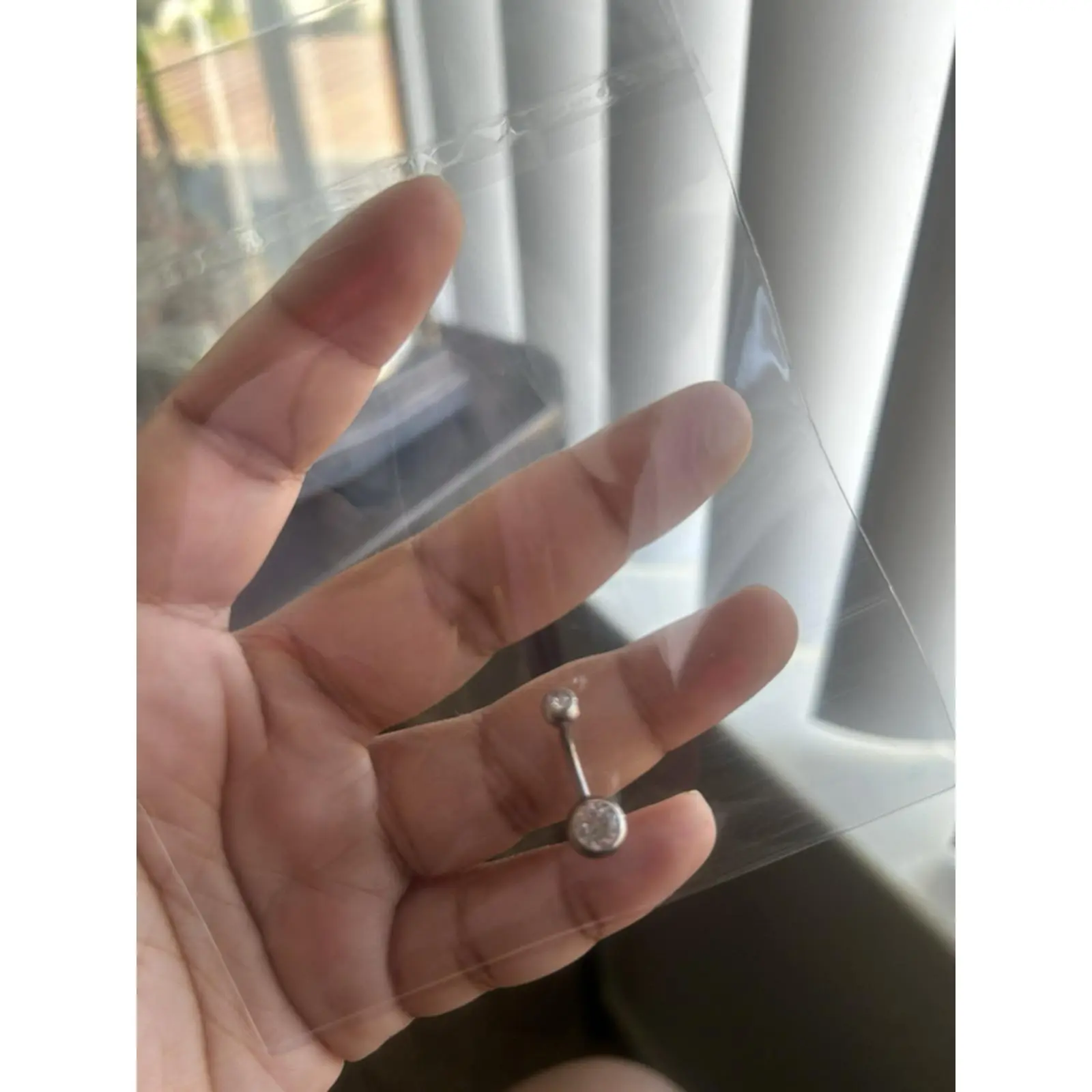 Clear Diamond Belly Ring - Elegant and Sparkling Belly Piercing Jewelry for Women