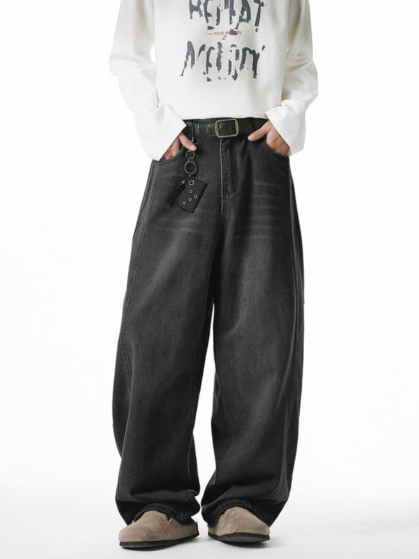 Baggy Hip Hop Jeans for Men Wide Leg Skater Denim Pants Casual Loose Fit Long Trousers Baggy Hip Hop Jeans for Men Wide Leg Skater Denim Pants Casual Loose Fit Long Trousers