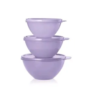 Tupperware Classic Wonderlier 3-piece Bowl Set - Dishwasher Safe, Airtight Seals, Textured Interior, Space Saving Design, 2-cup, 3¼-cup, 4½-cup Sizes